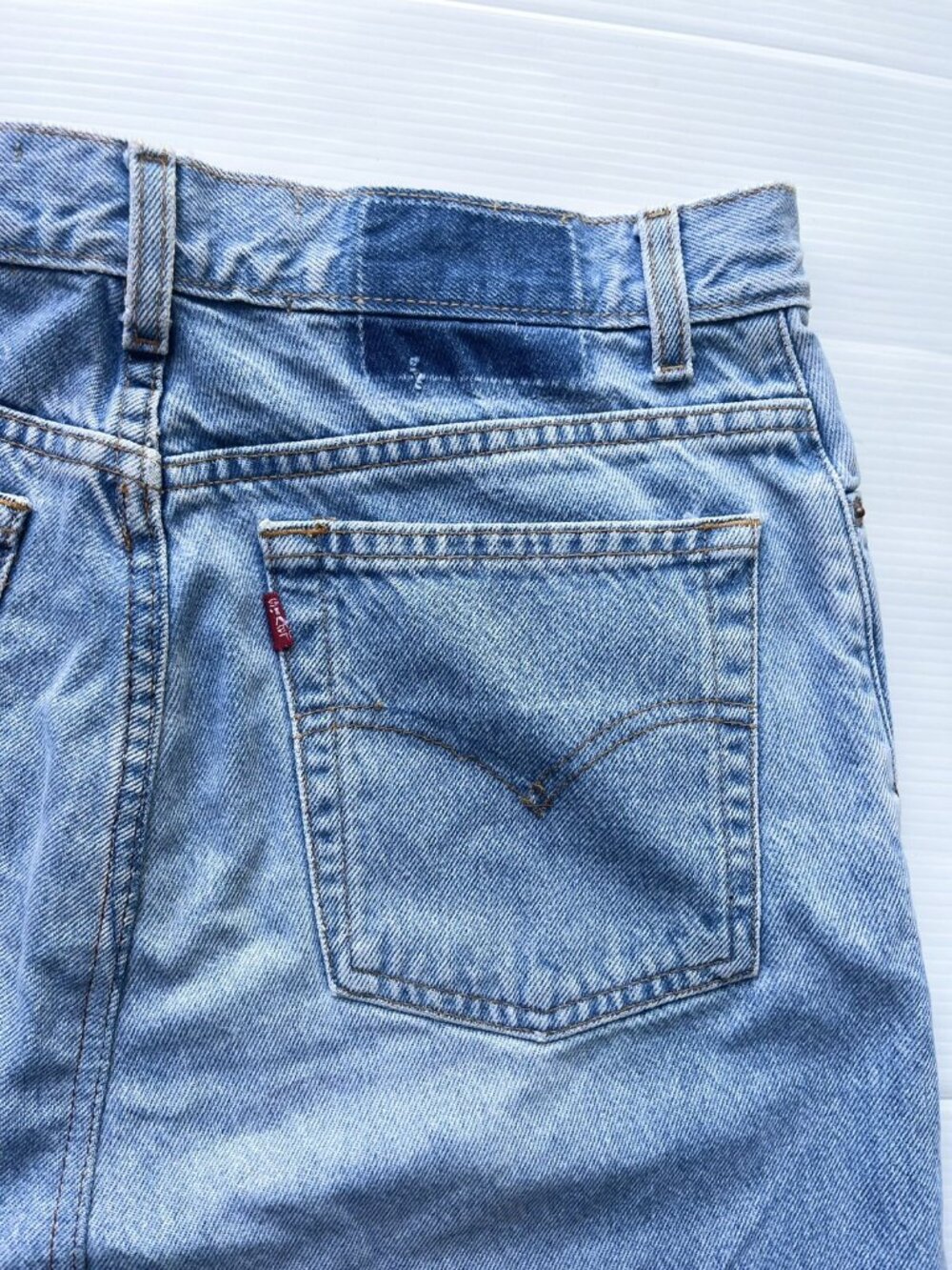 After Party by Nasty Gal Drifter Denim Mini Skirt Raw Hem Size 25 & 29 NWOT - Picture 9 of 16
